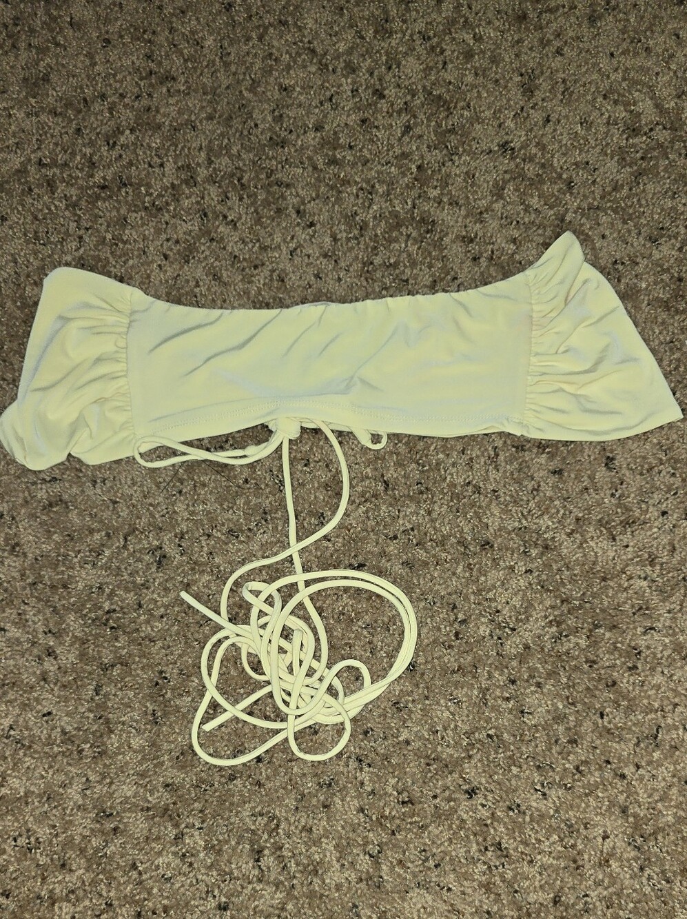 OOTDFash Light Yellow Ruched Strapless Drawstring Bandeau